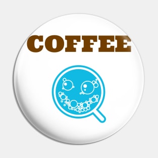 Coffee Themed Design with Smiley Cup Pin