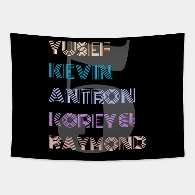 Exonerated five the central park 5 case yusef Kevin antron korey and raymond Tapestry by JammyPants