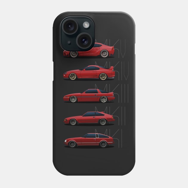 Toyota Supra Generations Phone Case by AutomotiveArt