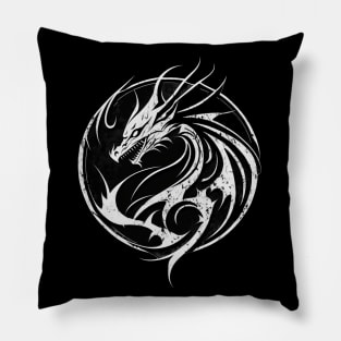 Dragon symbol, tattoo style Pillow