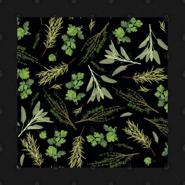 Parsley, sage, rosemary and thyme - black by kobyakov