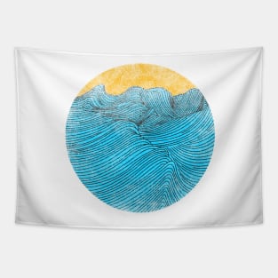 Wavy Sunset Tapestry