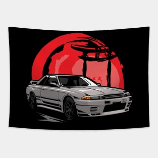 Nissan Skyline R32 Apparel, Bnr, Japanese Racecar, JDM Tshirt, rb26, Car Fans, Car Guys Gift Idea, Car Enthusiast, Car Lovers Tapestry