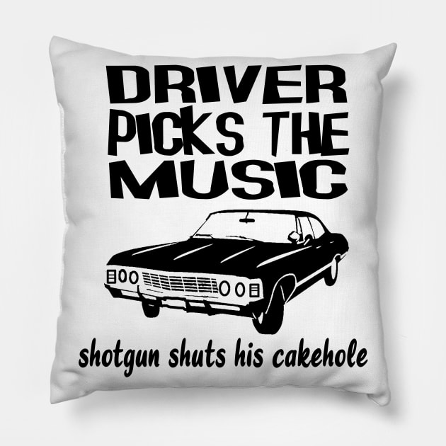 Supernatural Driver Picks The Music T-Shirt Pillow by CreatingChaos