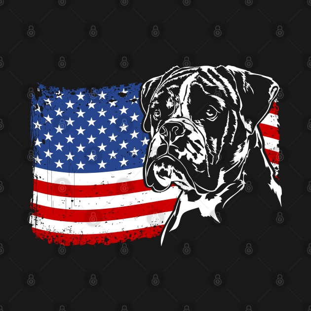 Proud Boxer Dog American Flag patriotic dog by wilsigns
