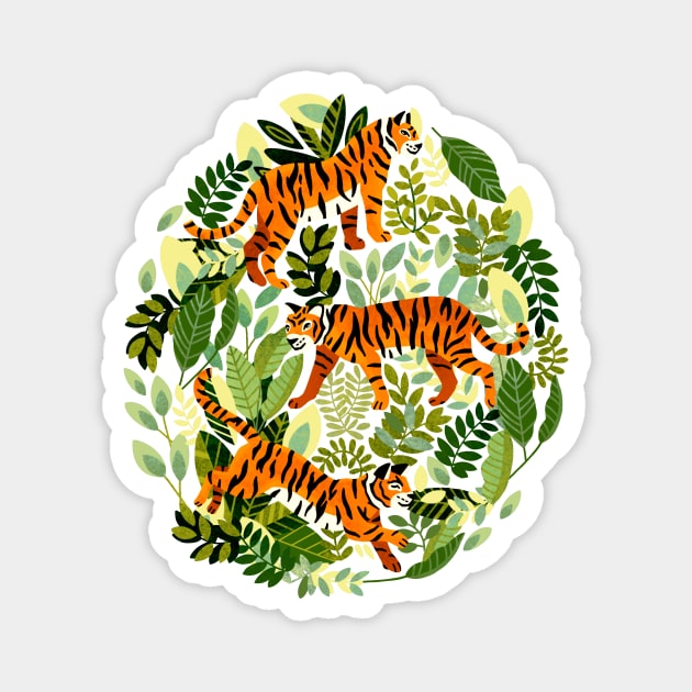 Bright Bengal Tiger Jungle 1 Magnet by TigaTiga