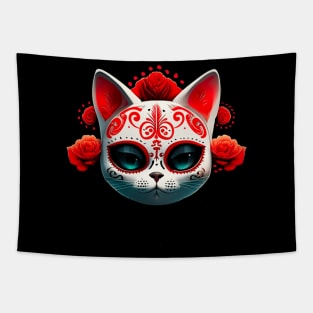 Day Of The Dead Cat Tapestry