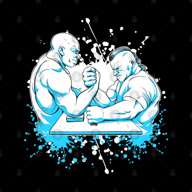 Two musclemen during arm wrestling by Modern Medieval Design