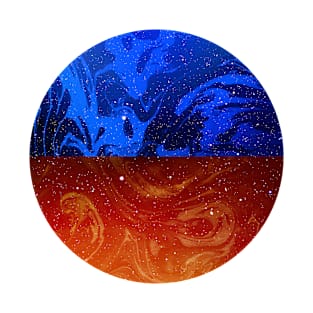 Circular Blue Orange Marble T-Shirt