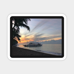 fishing boat at sunset Magnet