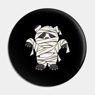 Cute Giant Panda Bear in Mummy Style Halloween Pin