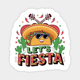 Let's Fiesta Taco Cinco De Mayo Boys Men Kids Mexican Party Magnet