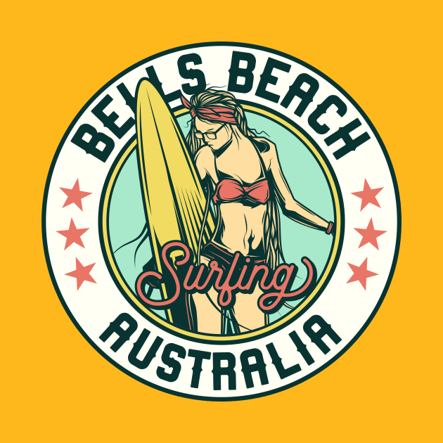 Vintage Surfing Badge for Bells Beach, Australia by SLAG_Creative