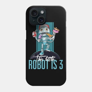 Kids 3th Birthday Funny Robot Unhealthy Food Party Phone Case