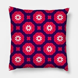 Berry Red Kaleidoscope Pattern Pillow