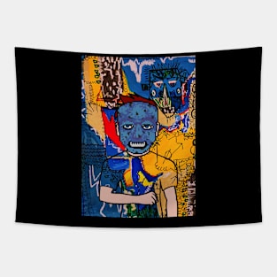 MaleMask NFT named Luc with PixelEye Color and BlueSkin Color - Street Art Style Tapestry