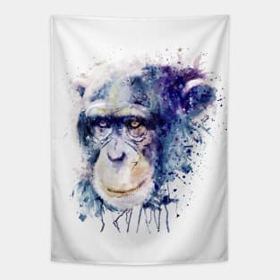 Watercolor Chimpanzee Tapestry