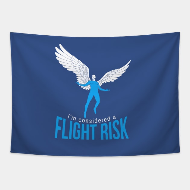 Flight Risk (winged man) Tapestry by andyjhunter