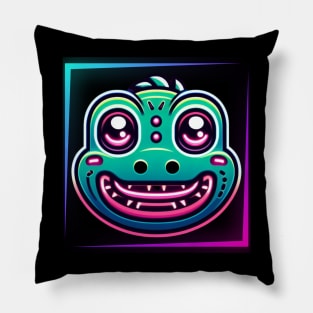 glitch gator art Pillow