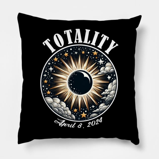 Total Solar Eclipse 2024 Pillow by ZaikyArt