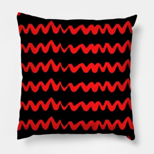 Red and Black Chevron Pattern Pillow