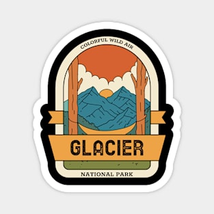 Glacier National Park Vintage Travel Magnet