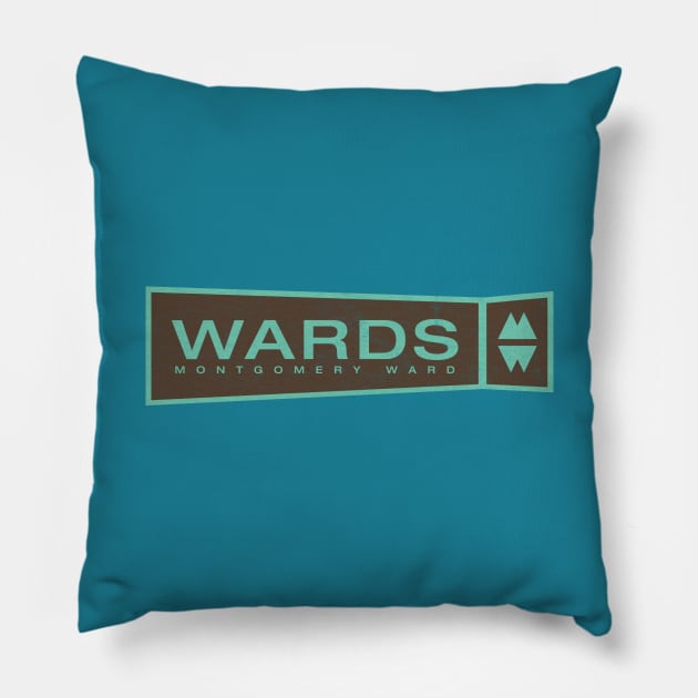 Retro Style Montgomery Ward Logo Pillow by Turboglyde