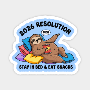 Lazy Sloth 2026 Resolution Magnet