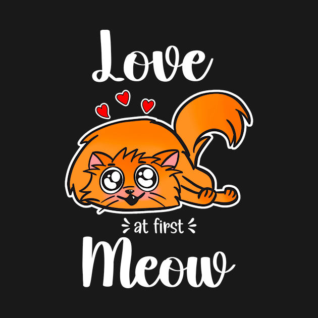 Cute Kitty Love At First Meow by PorcupineTees