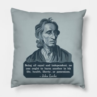 John Locke Portrait and Quote Pillow