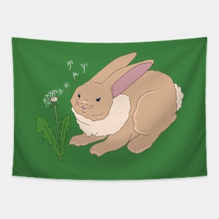 Cute Rabbit and Dandelion Tapestry