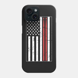 American Flag & Drumsticks – Design for Drummers Phone Case