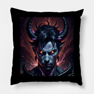 Warrior Blazing with Fire Pillow