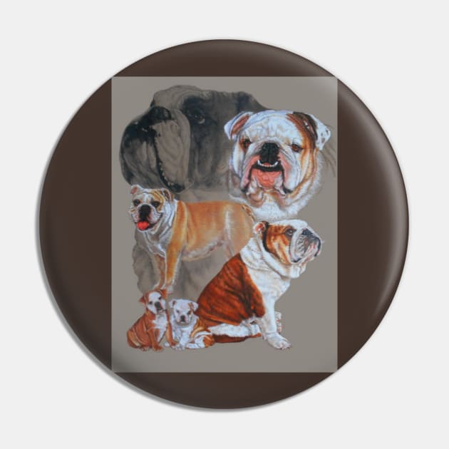 English Bulldog Medley Pin by BarbBarcikKeith