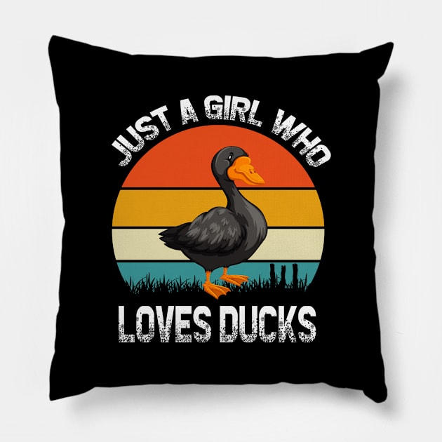 Just a Girl Who Loves Ducks/ Duck Mom Tees/ DUCK Love Gift/ Funny Duck/ Cute Duck Farming Lover Pillow by UranusArts