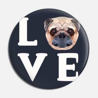 Love Pugs - Cute Pug Face Nose Puppy Dog Pin