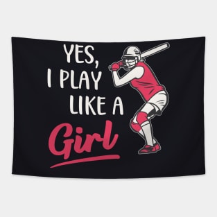 Female Baseball Player Girl Tapestry