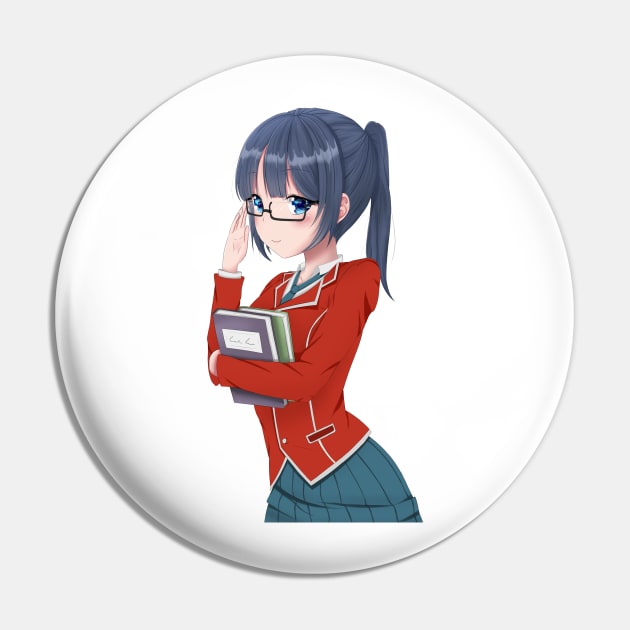 Anime girl with glasses Pin by Ghosyboid