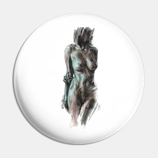 Illustration of a naked girl. Pin