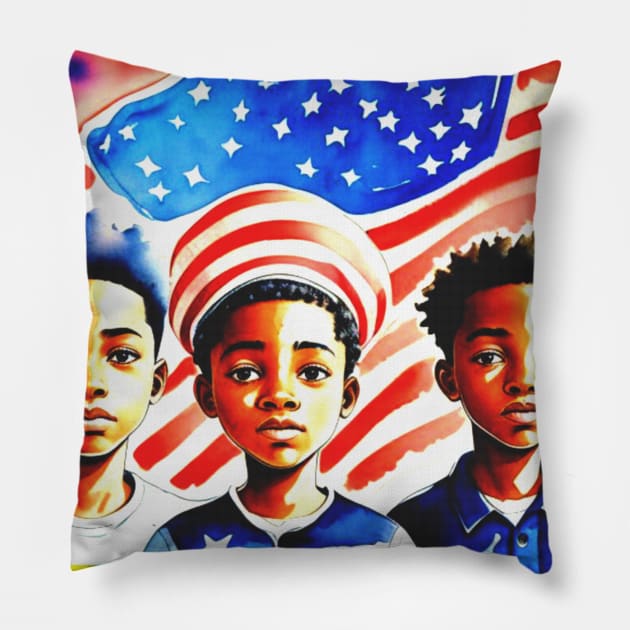 YOUNG AMERICANS 14 Pillow by MAXIMUM STREET COUTURE