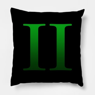 Green Roman Numeral 2 II Pillow