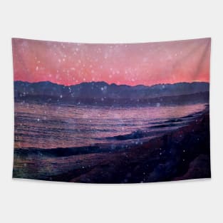 starry beach Tapestry