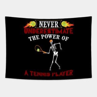 Never underestimate the power of a skeleton tennis player - kenin tennis player T-shirt Tapestry