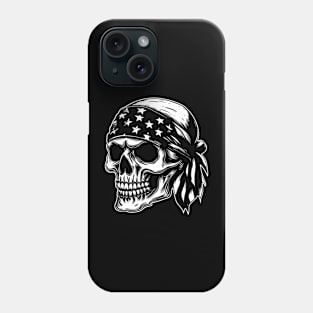 American Skull Horror Stars and Stripes Bandana Flag Phone Case