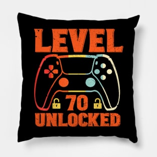 Level 70 Unlocked 70 Year Old Funny 70th Birthday Pillow