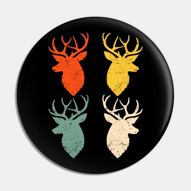 Deer Head Vintage Retro Style Pin by Rebrand