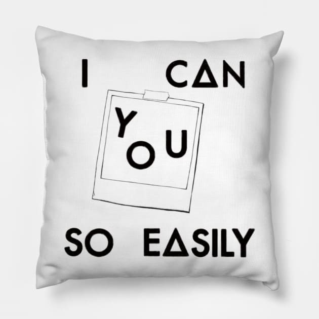 I can picture you so easily (black) Pillow by nynkuhhz