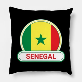 Senegal Country Badge - Senegal Flag Pillow