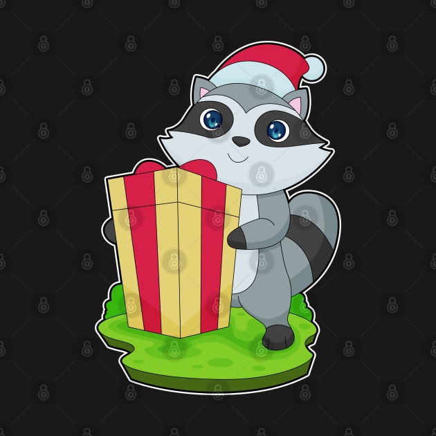 Racoon Christmas Santa hat by Markus Schnabel