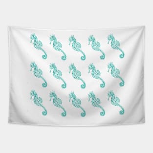 Seahorse pattern - Blue-green Tapestry